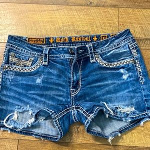 Rock Revival Jean Shorts. Distressed and in great shape .